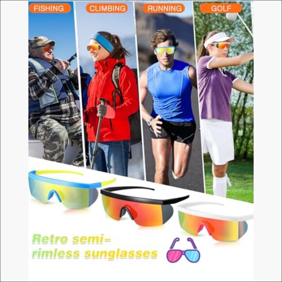 12 Pairs Semi Rimless Sunglasses Retro Goggle UV Protection PC Material
